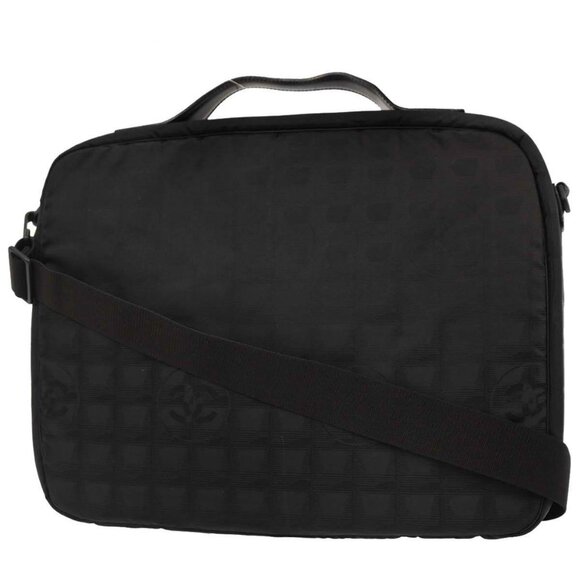 Chanel Black Jacquard Nylon Travel Line 2way Business Bag 177470 - Picture 1 of 9